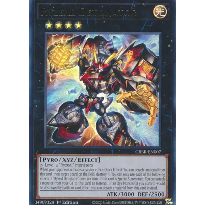 Ryzeal Detonator - CRBR-EN007 - Ultra Rare - 1st Edition