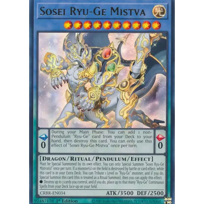 Sosei Ryu-Ge Mistva - CRBR-EN034 - Ultra Rare - 1st Edition