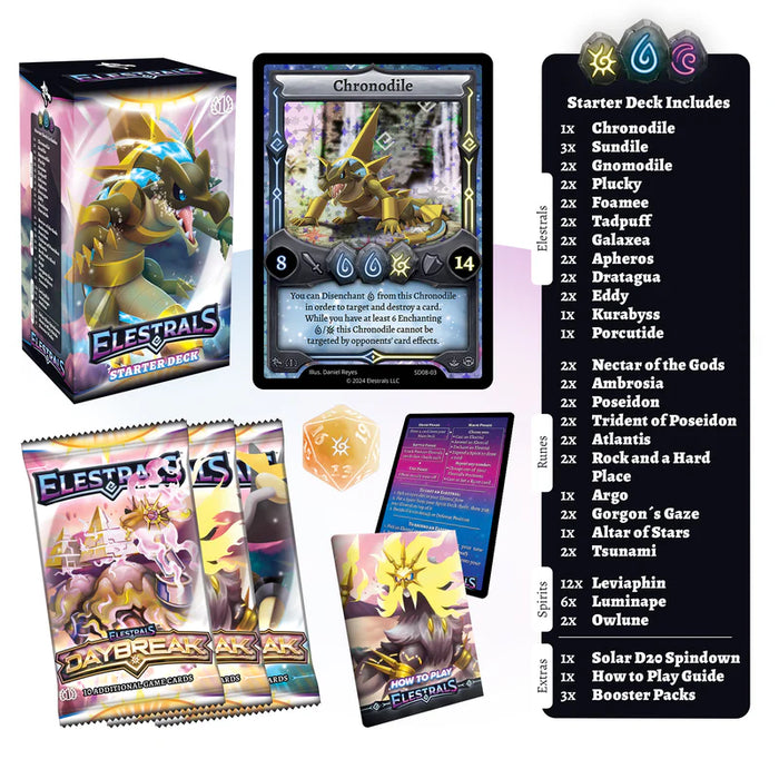 Elestrals - Daybreak Chronodile Starter Deck with 3 Packs