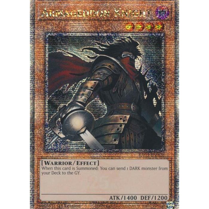 Armageddon Knight - RA03-EN002 - Quarter Century Secret Rare - 1st Edition