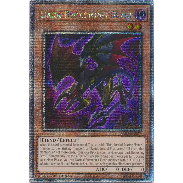 Dark Beckoning Beast  - RA03-EN027 - Quarter Century Secret Rare - 1st Edition