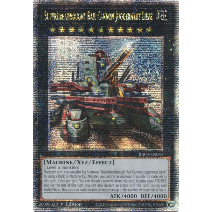 Superdreadnought Rail Cannon Juggernaut Liebe (Alternate Art) - RA03-EN041 - Quarter Century Secret Rare - 1st Edition